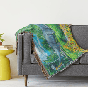 Image of Dippy The Dinosaur Throw