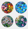 Textured Floral Acrylic Coaster Set