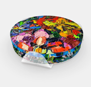 Image of Textured Floral Acrylic Coaster Set
