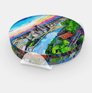 Image of Pittsburgh In Color Acrylic Coaster Set