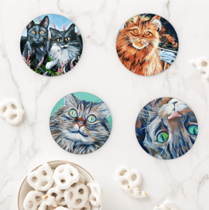 Image of Cat Acrylic Coaster Set