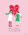 Carte couple Saint Valentin  avec cœur "je t'aime"- personnalisation possible