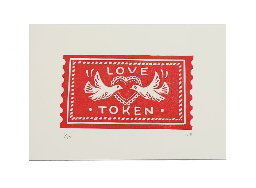 Image of Love Token - Linocut