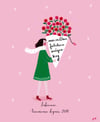 Carte femme Saint Valentin avec bouquet "à la folie"- personnalisation possible