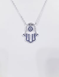 Image 4 of Blue Hamsa Necklace 