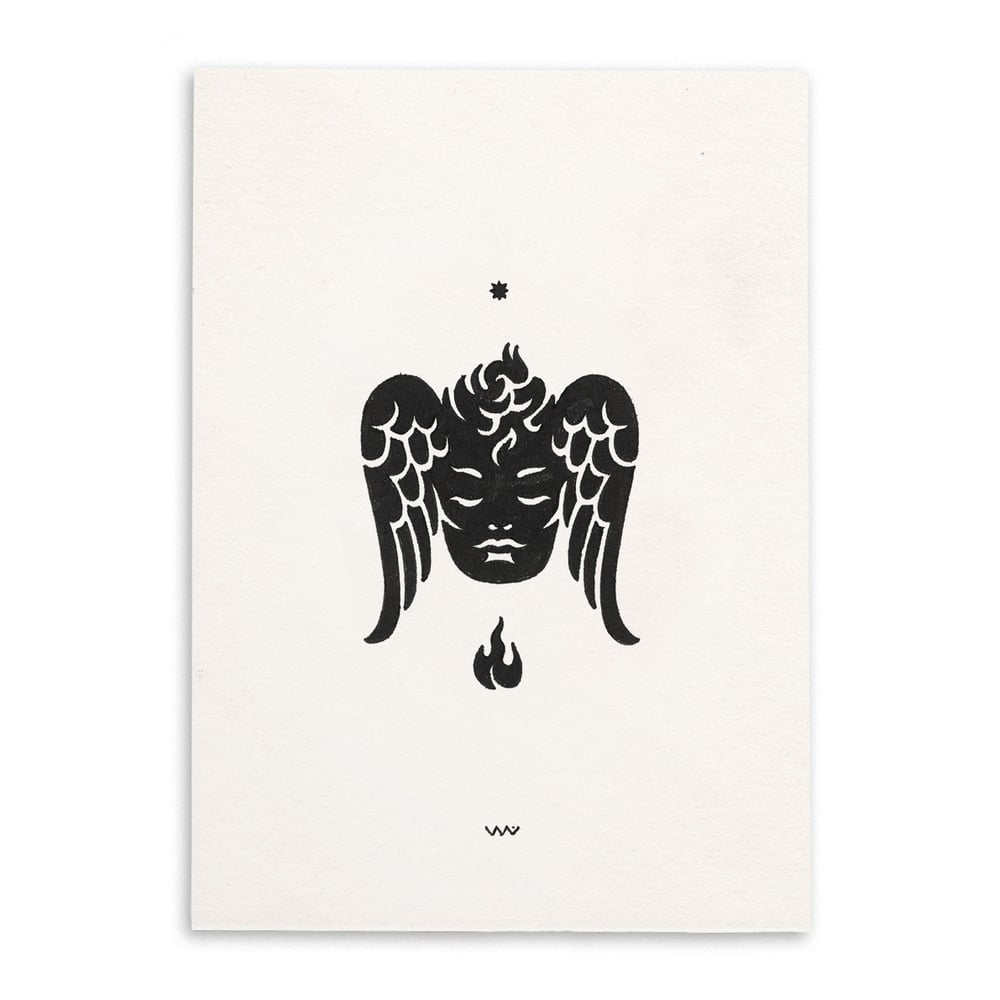 Image of 'MORNING STAR' ink drawing