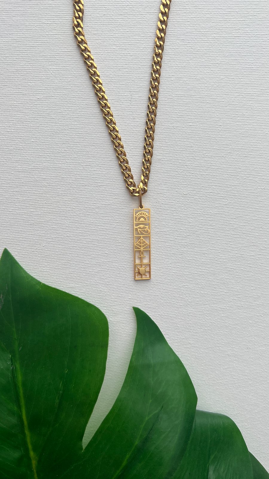 Image of SUN SALUTATION • Hieroglyphics Necklace 