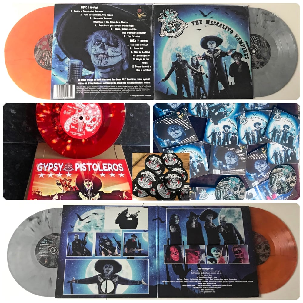 Gypsy Pistoleros  Special Bundle   10" X 2 colour Vinyl album, 7" Colour  Single, C.D, Patch, poster