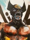 Wolverine SNIKT! -  Original mixed media painting, 11 x 14"