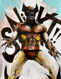 Image 1 of Wolverine SNIKT! -  Original mixed media painting, 11 x 14"