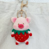 Keyring - Strawberry pig