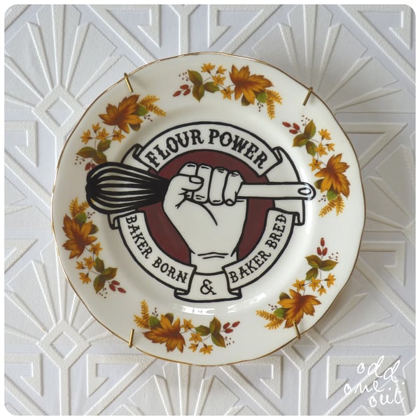 Image of Flour Power - Hand Painted Vintage Plate