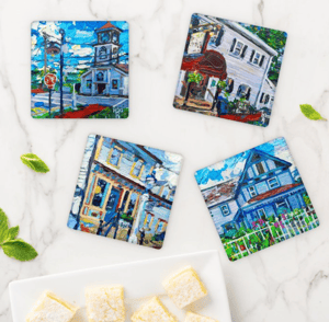 Image of Little Town Of Saxonburg Acrylic Coaster Set Series 1