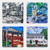 Little Town Of Saxonburg Acrylic Coaster Set Series 2