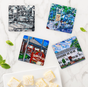 Image of Little Town Of Saxonburg Acrylic Coaster Set Series 2