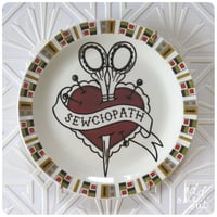 Image 1 of Sewciopath - Hand Painted Vintage plate