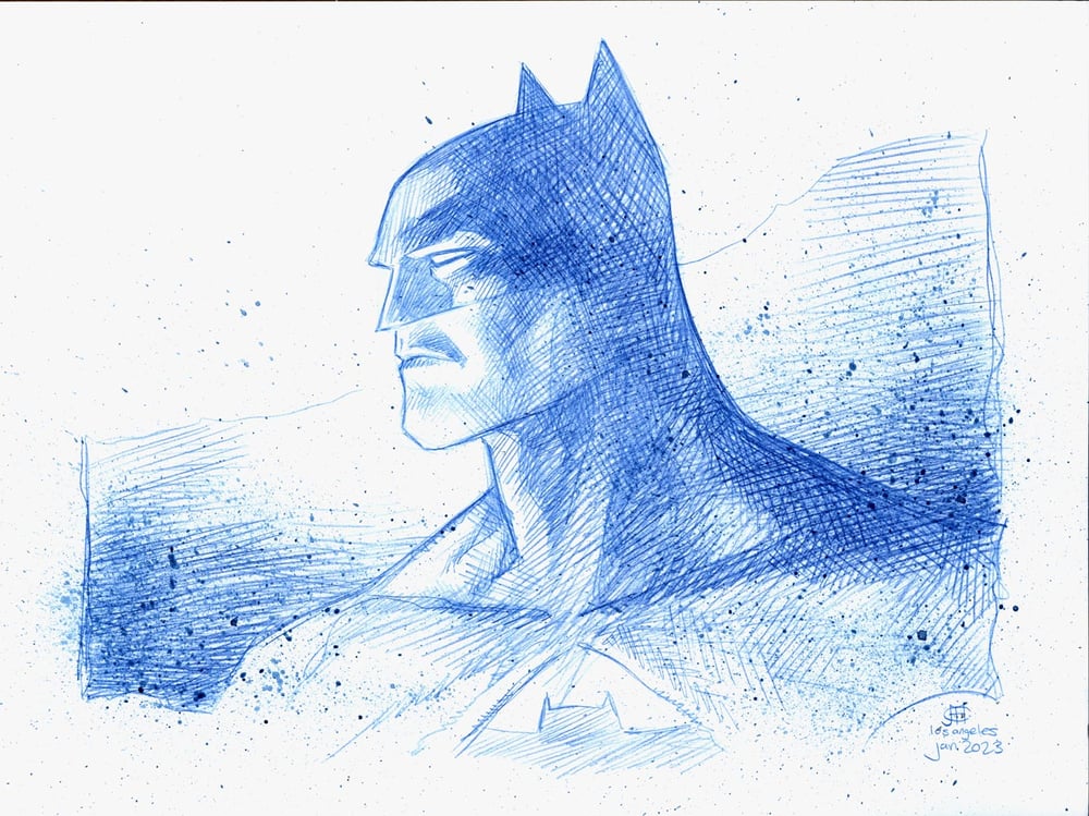 Image of BATMAN_BLUE Pencil Sketch