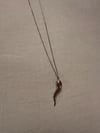 LARGE vintage silver Italian cornicello good luck charm, large