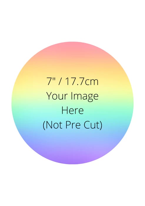 6 inch, 7 inch, 8 inch or A4 Edible Custom/Personalised Image Cake Topper