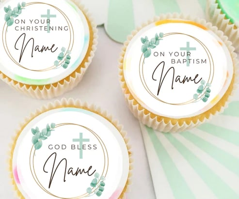 PERSONALISED Pre-cut Special Occasion Toppers / Cupcake Cookie Cake Edible Toppers / Bap