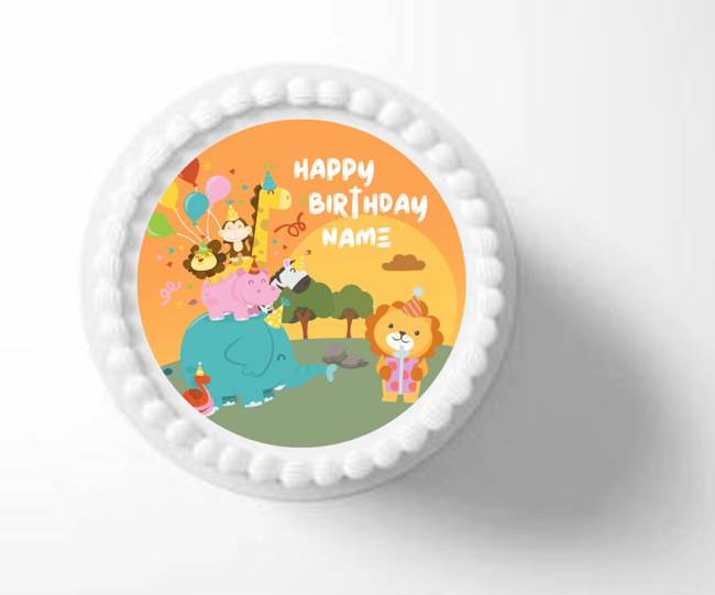PERSONALISED Pre-cut Birthday AFRICIAN SAVANAH Toppers / Cupcake Cookie Cake Edible Topp