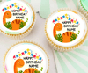 PERSONALISED Pre-cut Birthday DINOSAUR Toppers / Cupcake Cookie Cake Edible Toppers / Pr