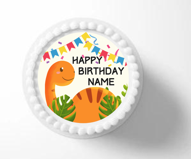 PERSONALISED Pre-cut Birthday DINOSAUR Toppers / Cupcake Cookie Cake Edible Toppers / Pr