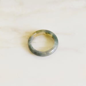 Image of Moss Agate antique style round band ring no.2