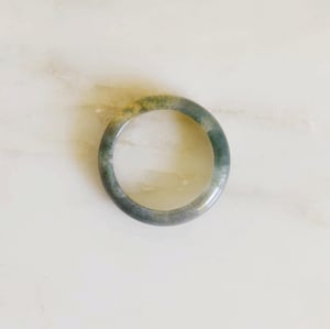 Image of Moss Agate antique style round band ring no.2