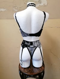 Image 4 of Black & White Zebra Lace Bra