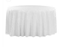 White  Sequins Round  Table cloth 120''