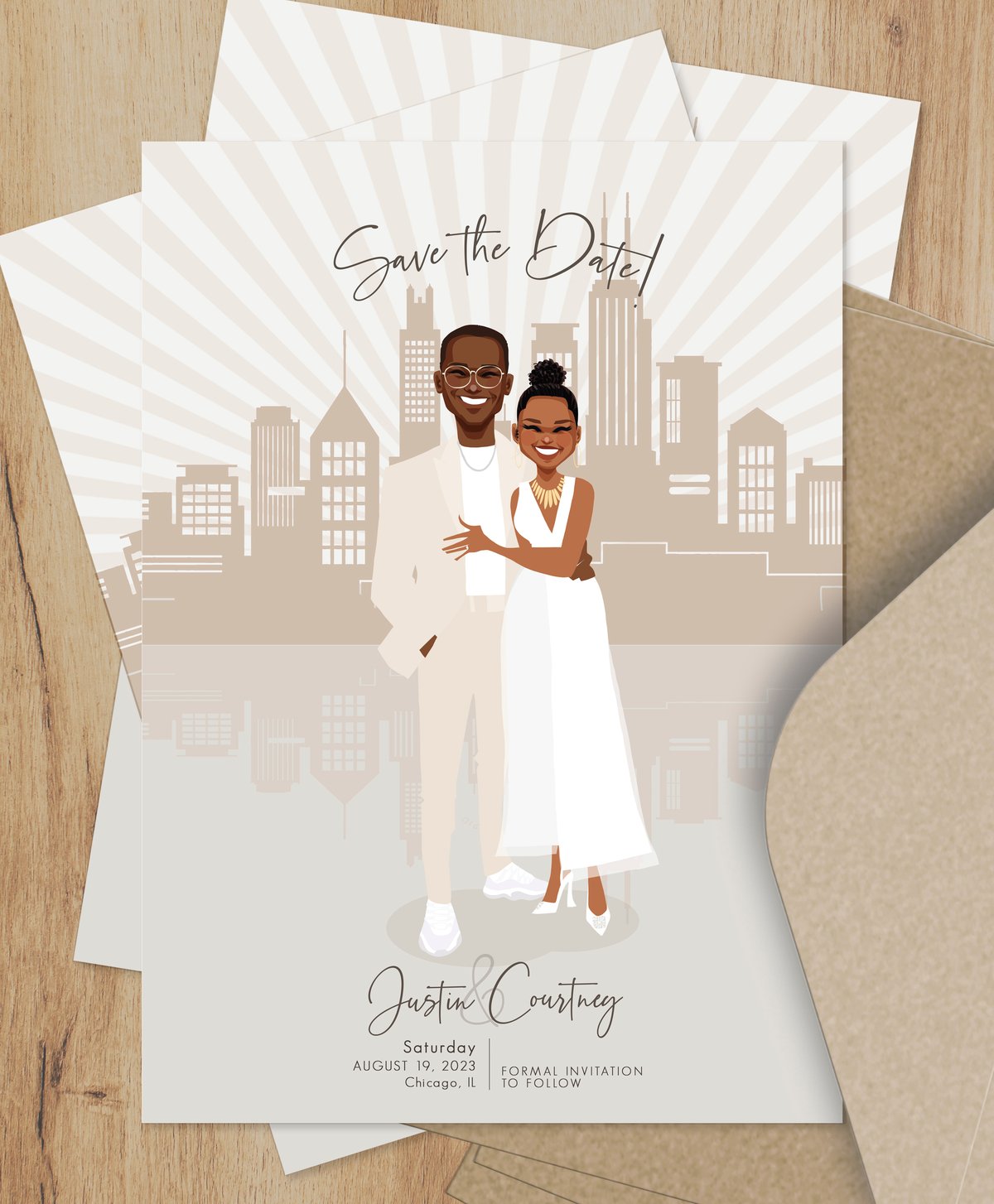 Image of Save the date with custom background