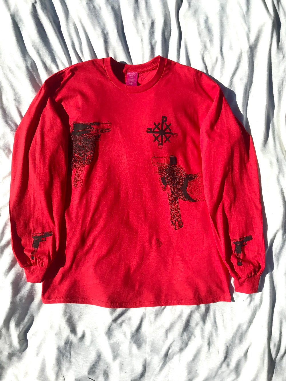 strapped up long sleeve in red