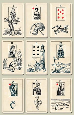 Image of Mystic Cards of Fortune c. 1882  & Mystic Blues