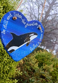 Image 1 of Orca on slate heart