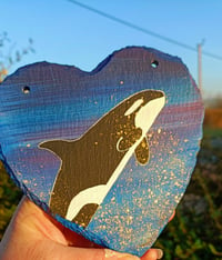 Image 2 of Orca on slate heart