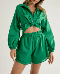 Image 2 of Casual Day Short Set-Green