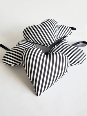 Image of Black & White Striped Heart Ornament