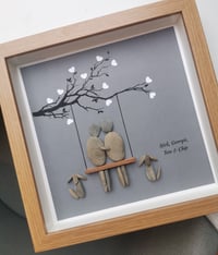 Image 1 of Couple & Two Dogs Swing Artwork