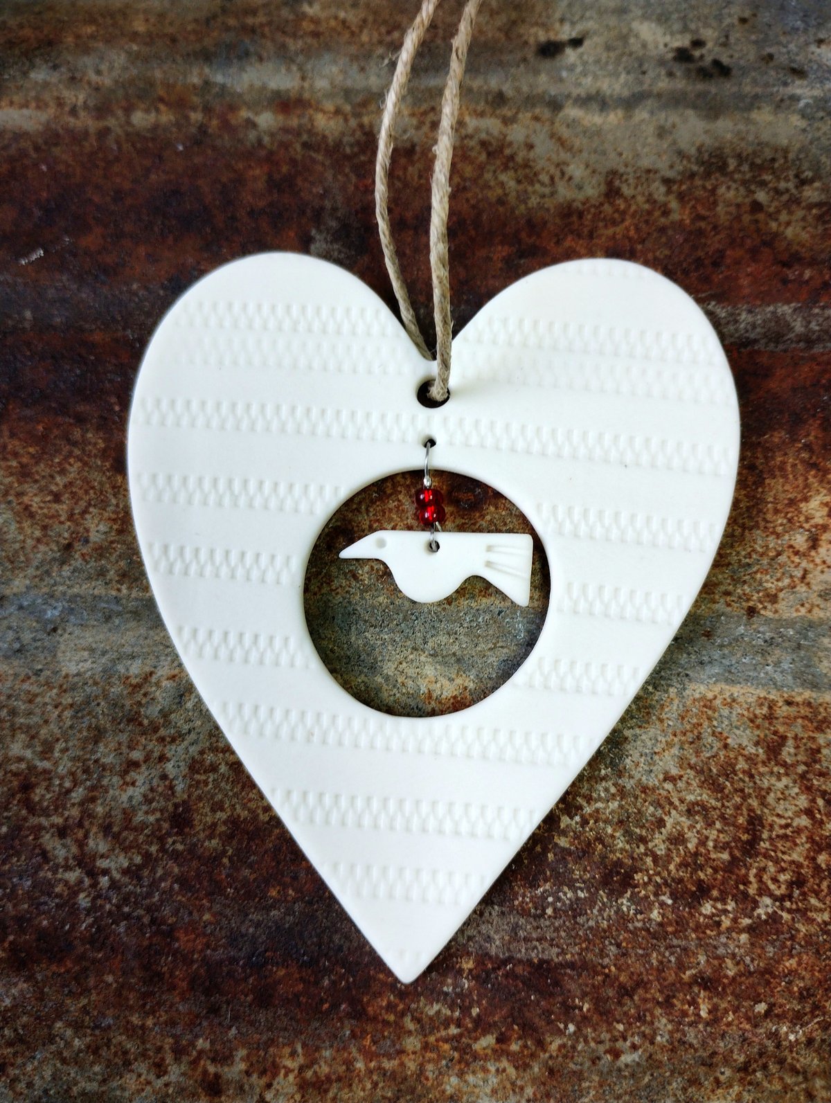 Image of Porcelain Heart and Bird