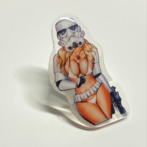 Image of STAR WARS SEXY Storm Trooper shadow Trooper Jeremy Worst sexy necklace blaster Poster cosplay pinup