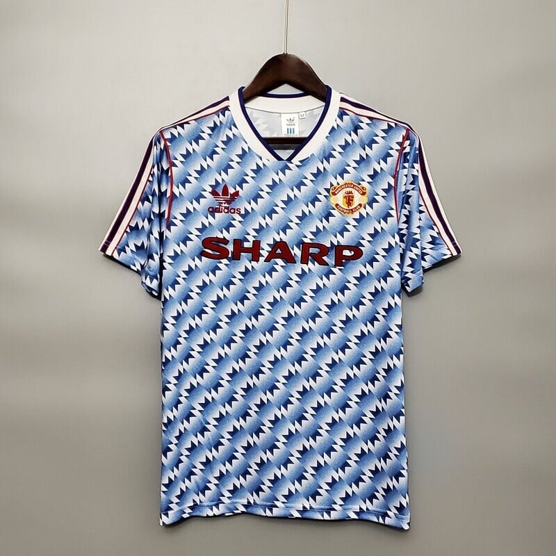 man utd retro blue and white