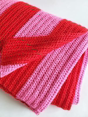 Image of Pink & Red Striped Blanket