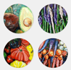 Vegetable Medley Acrylic Coaster Set