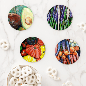 Image of Vegetable Medley Acrylic Coaster Set