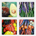 Vegetable Medley Acrylic Coaster Set