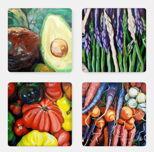 Image of Vegetable Medley Acrylic Coaster Set