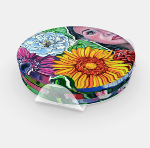 Image of Feminine Flower Acrylic Coaster Set