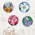 Feminine Flower Acrylic Coaster Set