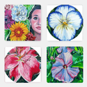 Feminine Flower Acrylic Coaster Set